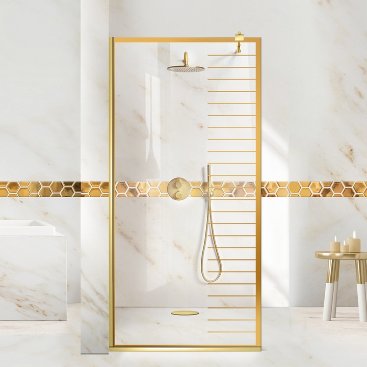 Aqua Class® Gold 60x195 cm zuhanyfal, Supreme modell, víztiszta biztonsági üveg