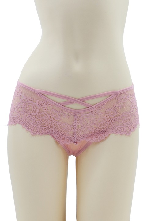 Chiloti tanga cu insertii dantela 29083roz 78175, Roz