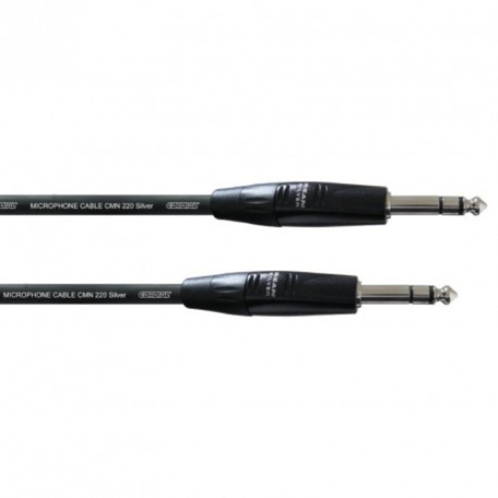 Professzionális audiokábel, Cordial CIM6VV, fekete 6,3 mm-es sztereó jack - 6,3 mm-es sztereó jack 6 méter