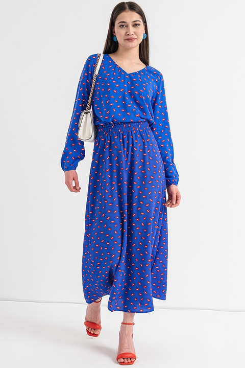 Only, Bluza cu model Nova Life, Rosu/Alb/Albastru inchis, XS