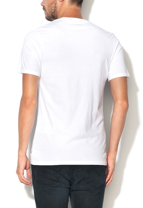 Levi's, Бяла тениска с червено лого, Бял, XXL