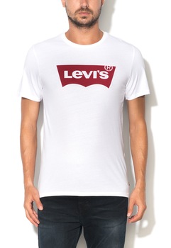 Levi's, Tricou alb cu imprimeu logo Levi's, Tricou alb cu imprimeu logo