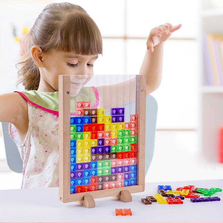 Bunny Dorothy, 3D Puzzle játék, Tetris játék, építőkockák, Építőjáték, Montessori játékok, Kirakós, Rejtvény, Ajándékok gyerekeknek, 42 db, Többszínű