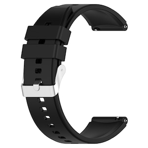 Curea silicon iFinne® 22 mm, compatibila cu Huawei Watch GT 2-3 46mm, Samsung Galaxy Watch 46mm, sau orice ceas cu latimea curelei de 22, negru