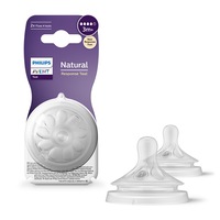 Tetina Philips Avent Natural Response SCY964/02, + 3 luni, tetina care functioneaza ca sanul mamei, tetina fara scurgeri, debit 4, fara BPA, 2 bucati