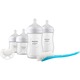 Set nou-nascut Philips Avent Natural Response SCD838/11, tetina care functioneaza ca sanul mamei, tetina fara scurgeri, 4 biberoane, suzeta ultra-soft 0-6 luni, perie pentru biberon