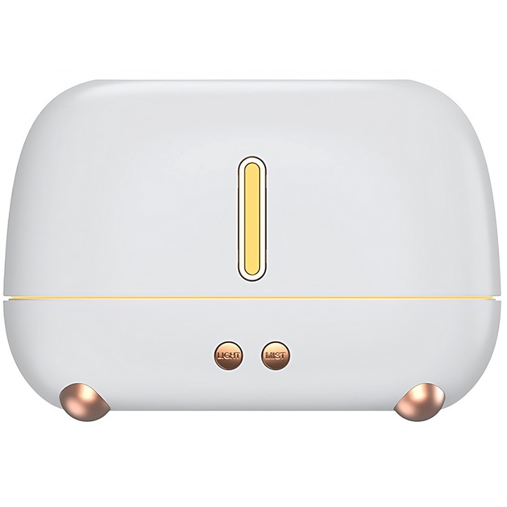 Пламък овлажнител Flippy, С ароматерапия, 7 цвята, 250 ml, Бял