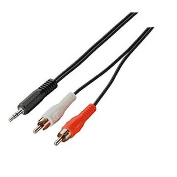 Cablu audio, Jack 3.5 M-2 x Cinch M, 10 m, Negru