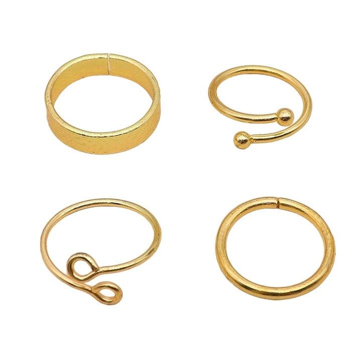 Set 4 inele aurii, forme diverse, Neia C2, Pursehuit