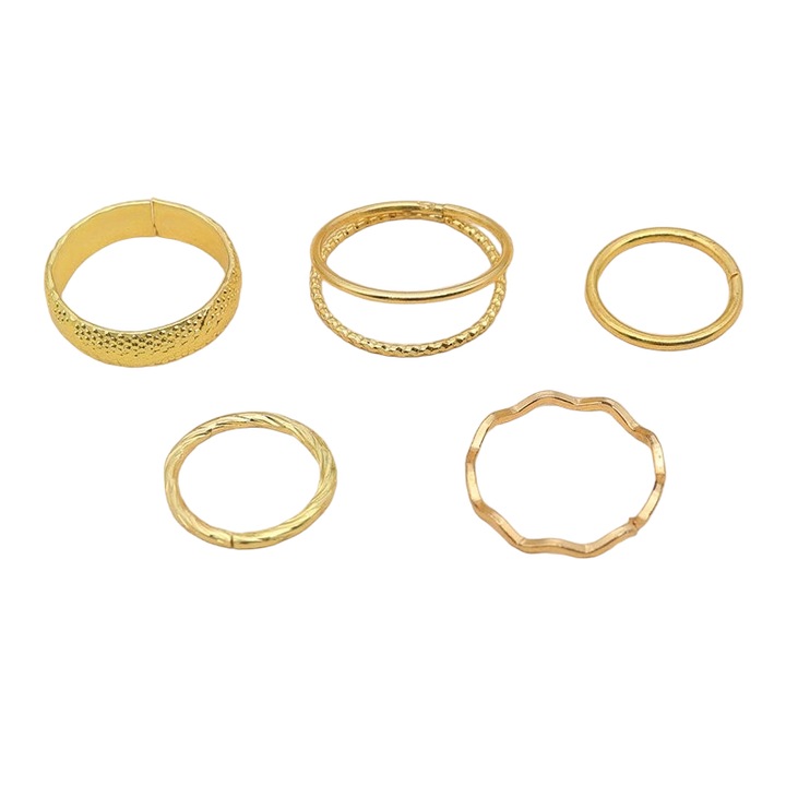 Set 5 inele aurii, forme diverse, Natasa C2, Pursehuit