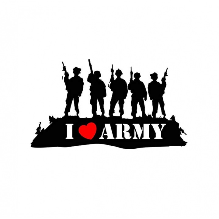Sticker I LOVE ARMY 15 cm, Creative Rey®