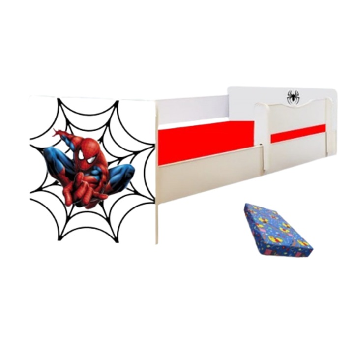 Pat copii Spider, 144x74 cm, saltea inclusa