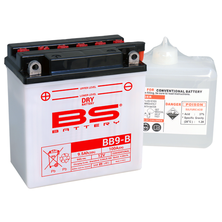 Baterie motocicleta BB9-B, BS Battery, 12 V, 9 AH, 115 A