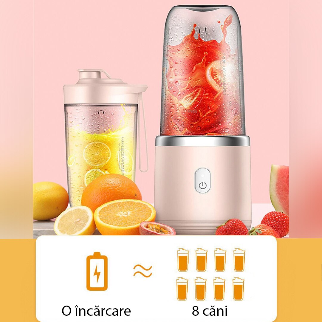 Mini blender electric, portabil, compact, multifunctional, smoothie