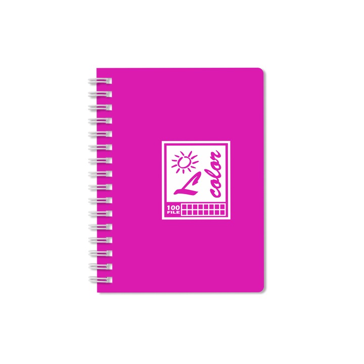 Füzet A6 100F, spirál, számtani rózsaszín PVC borító