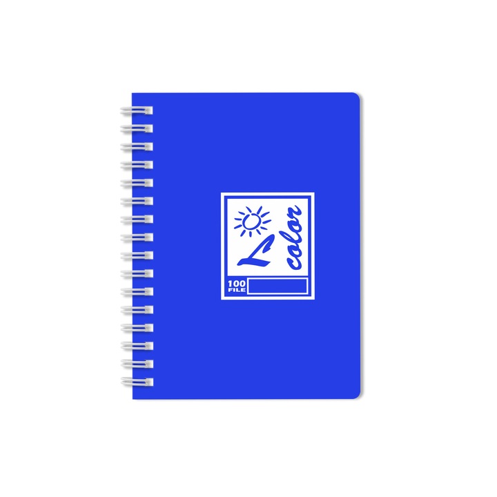 Notebook A6 100F, spirál, kék pergamen PVC borítás