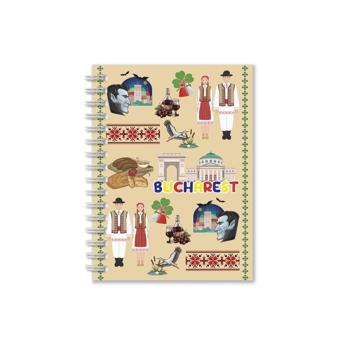 Notebook A6 100F spirál Románia-Dracula