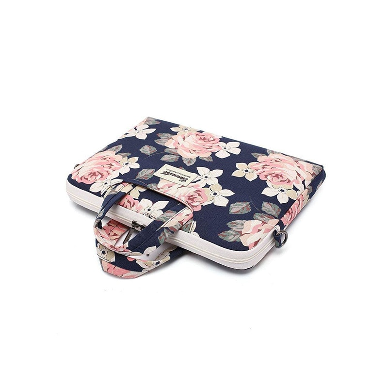 Geanta Transport Laptop, Canvas 89125,13-14 inch Model Floral, Navy Rose