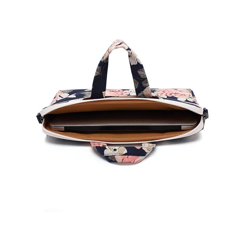 Geanta Transport Laptop, Canvas 89125,13-14 inch Model Floral, Navy Rose
