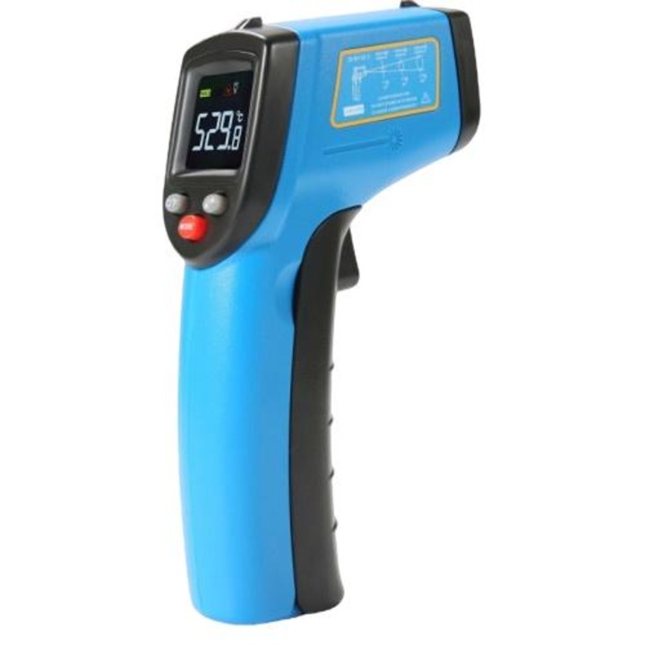 Pirometru non-contact, Benetech, Afisaj digital, 50-530°C, Albastru