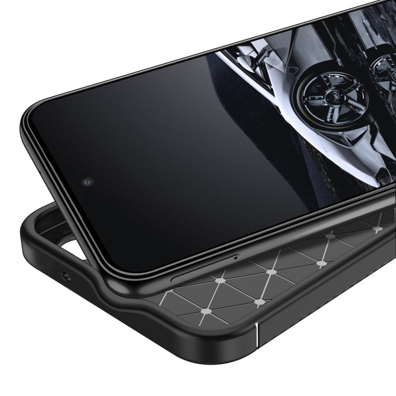 Husa Daden® Flexibila Antisoc Carbon pentru Samsung S23, Protectie camera, Slim, Hybrid Antisoc, Negru