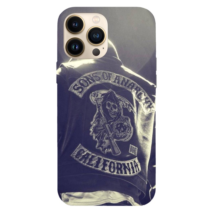 Husa telefon compatibila cu Apple iPhone 12 / iPhone 12 Pro, Viceversa, model MC Sons of Anarchy, Silicon, TPU