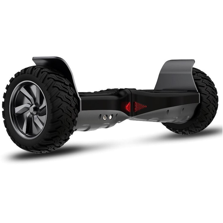 Електрически самобалансиращ скутер, Ховърборд Хамър, Гуми 8.5 инча естествен каучук, Черен/Сив