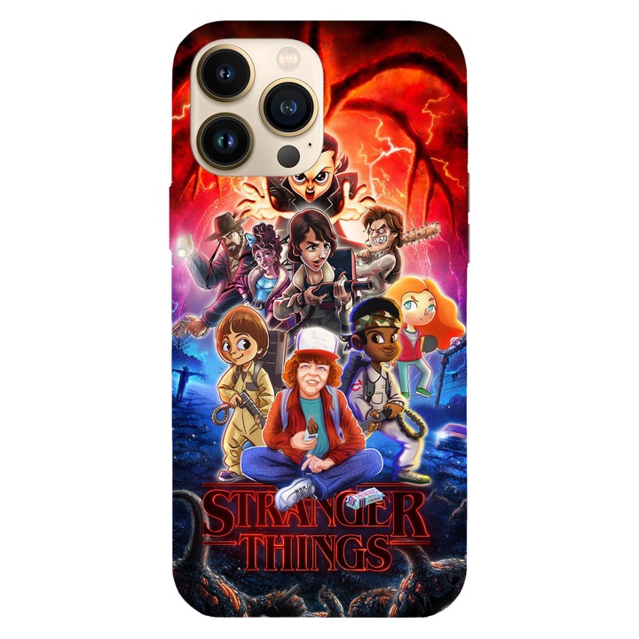 Husa telefon compatibila cu Apple iPhone 12 / iPhone 12 Pro, Viceversa, model Cartooned Stranger things, Silicon, TPU