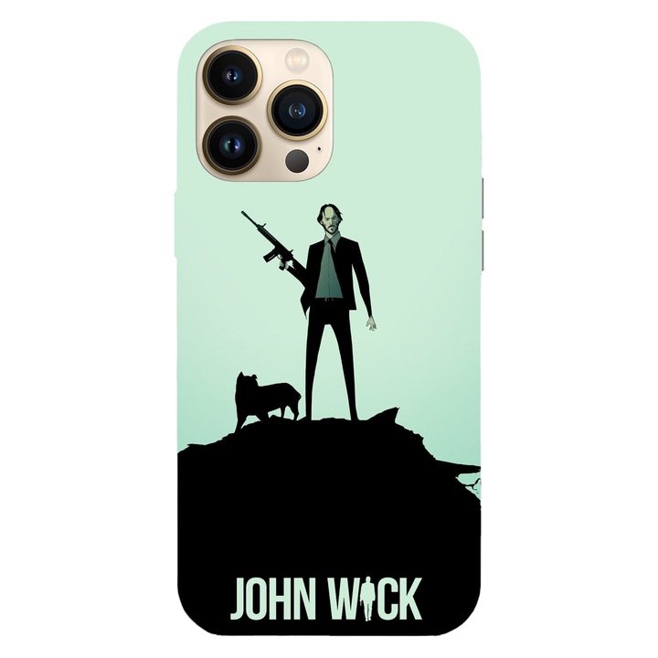 Husa telefon compatibila cu Apple iPhone 15 Pro Max, Viceversa, model Cartoon John Wick, Silicon, TPU