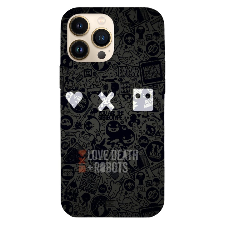 Husa telefon compatibila cu Apple iPhone 13 Pro Max, Viceversa, model Love Death Robots, Silicon, TPU