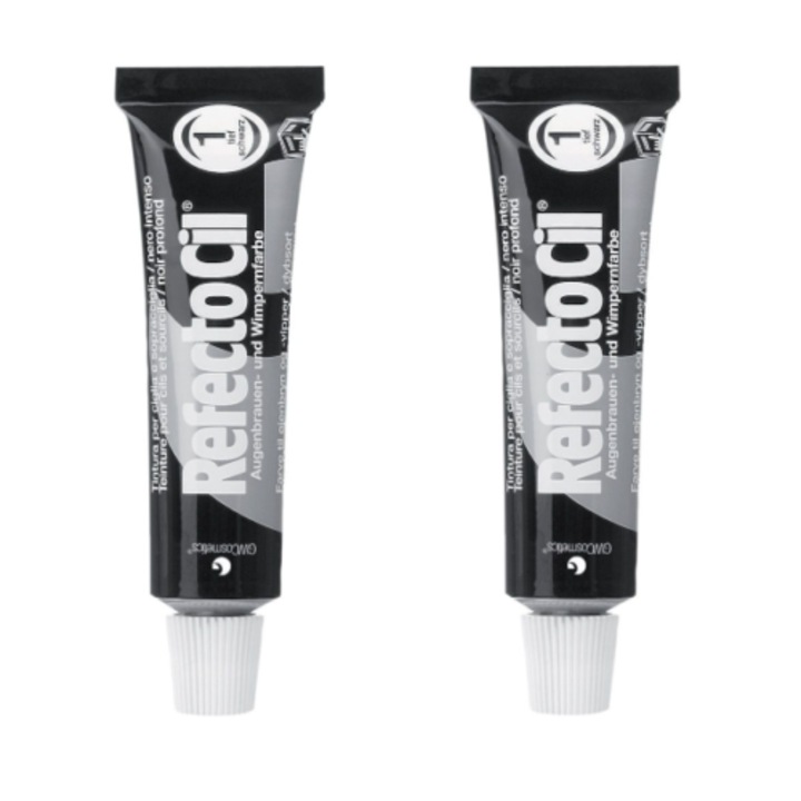 Set 2 x Vopsea gene si sprancene, Negru Intens Nr.1, Refectocil 30 ml