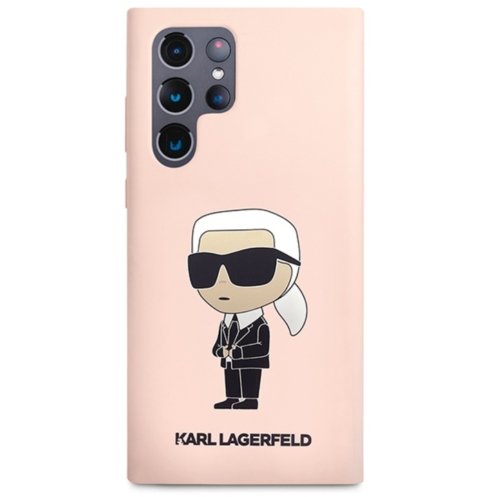 Кейс за Samsung Galaxy S23 Ultra Karl Lagerfeld силиконов ikonik karl pink