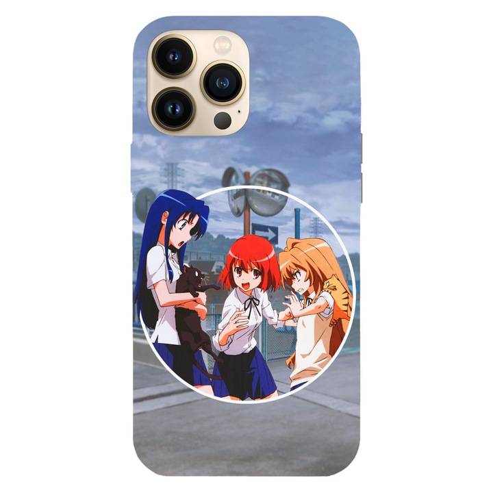 Husa telefon compatibila cu Apple iPhone 12 / iPhone 12 Pro, Viceversa, model Angry Aisaga Tora Dora, Silicon, TPU