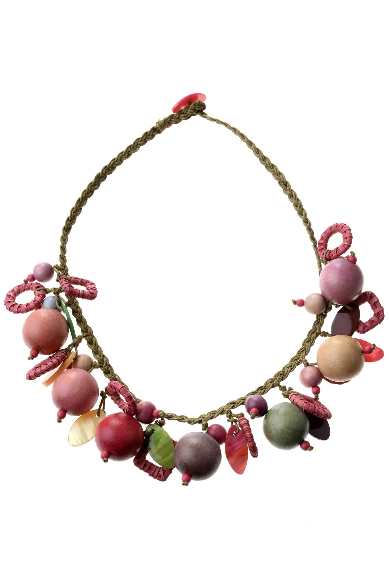 Colier, Gloria Maris Handmade, Wood exotic 9235 Roz, 53 cm eMAG.ro