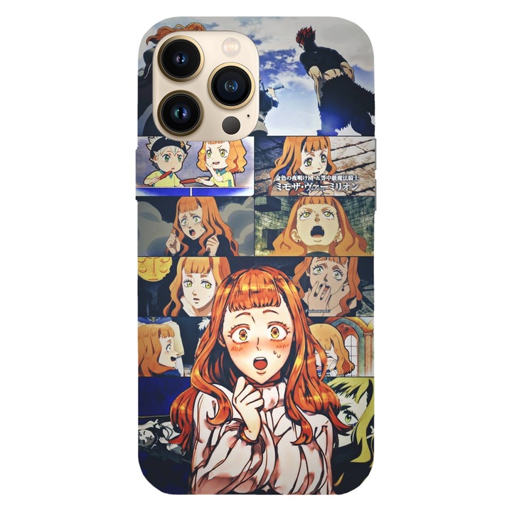 Husa telefon compatibila cu Apple iPhone 12 / iPhone 12 Pro, Viceversa, model Mimosa Vermillion Black Clover, Silicon, TPU