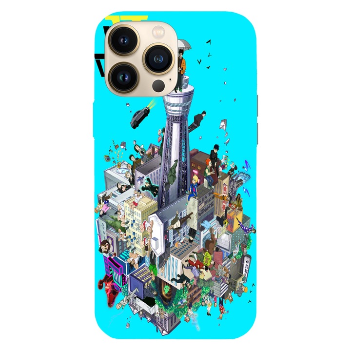 Husa telefon compatibila cu Apple iPhone 15 Pro Max, Viceversa, model Mob Psycho 100 Anime, Silicon, TPU