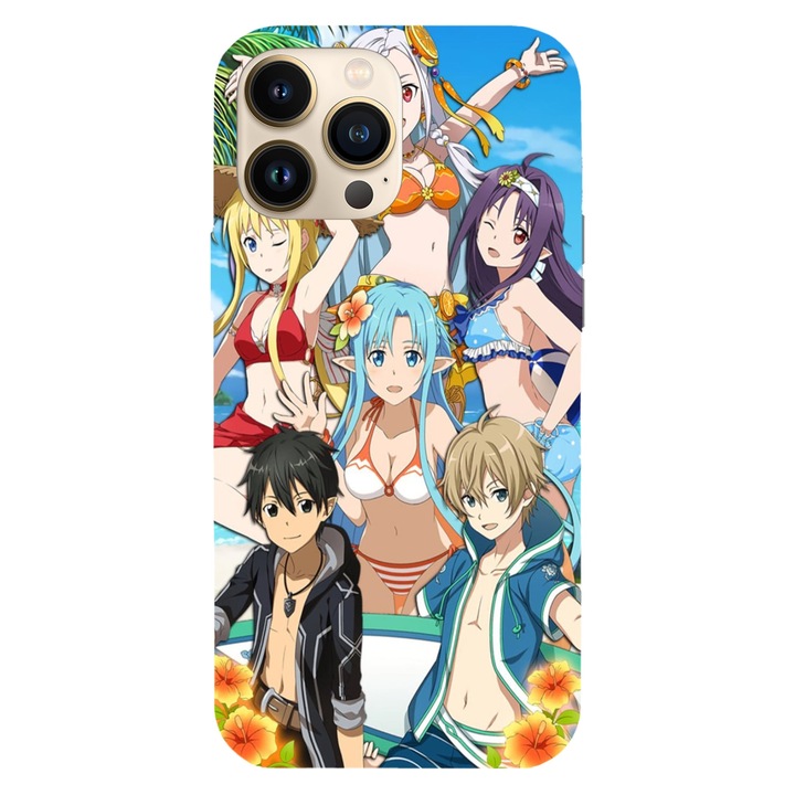 Husa telefon compatibila cu Apple iPhone 12 / iPhone 12 Pro, Viceversa, model Beach Party Sword Art Online, Silicon, TPU