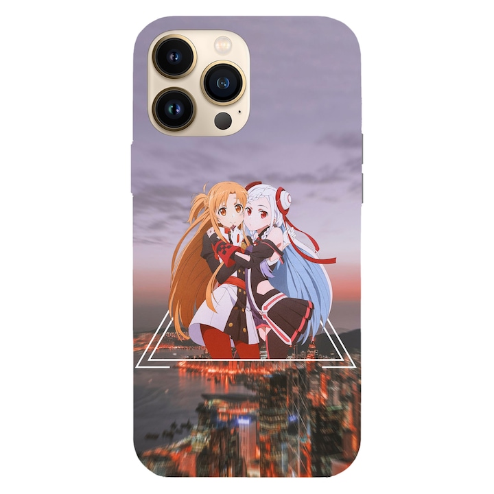 Калъф за телефон, съвместим с модел Apple iPhone 14 Plus, Viceversa, Asuna x Yuna Sword Art Online, силикон, TPU