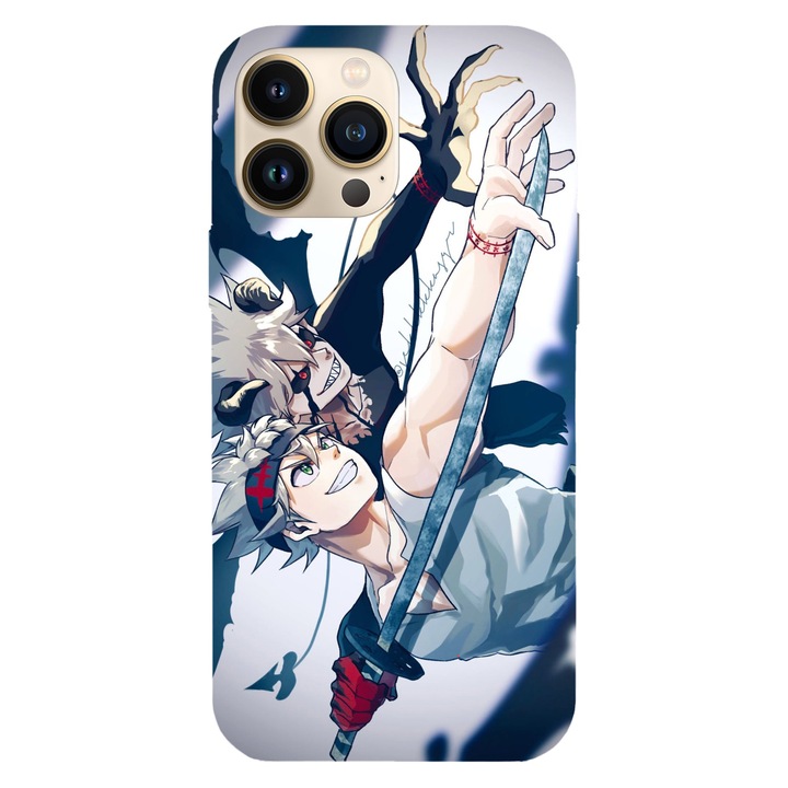 Husa telefon compatibila cu Apple iPhone 12 / iPhone 12 Pro, Viceversa, model Asta Liebe Duo Black Clover, Silicon, TPU