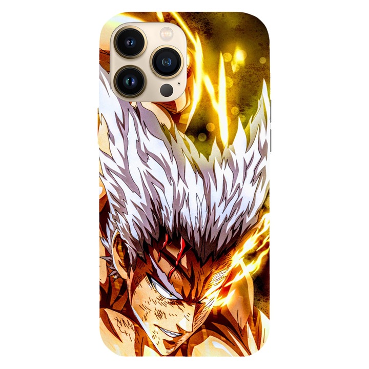 Husa telefon compatibila cu Apple iPhone 15 Pro Max, Viceversa, model Garou Fight One Punch Man, Silicon, TPU