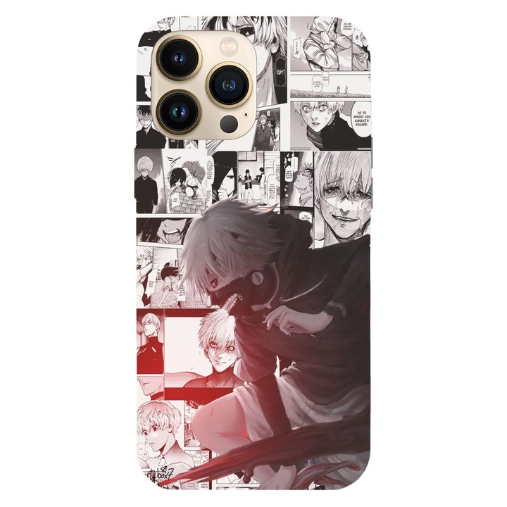 Husa telefon compatibila cu Apple iPhone 12 / iPhone 12 Pro, Viceversa, model Ken Kaneki Tokyo Ghoul Manga, Silicon, TPU