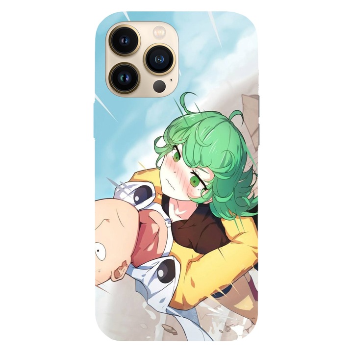 Husa telefon compatibila cu Apple iPhone 12 / iPhone 12 Pro, Viceversa, model Saitama xTatsumaki One Punch Man, Silicon, TPU