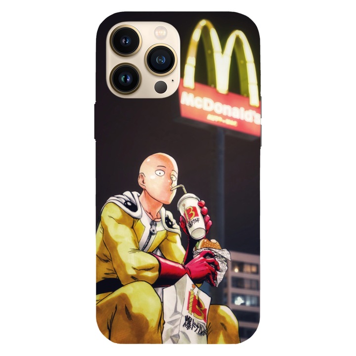 Husa telefon compatibila cu Apple iPhone 15 Pro Max, Viceversa, model Saimata Night Snack One Punch Man, Silicon, TPU