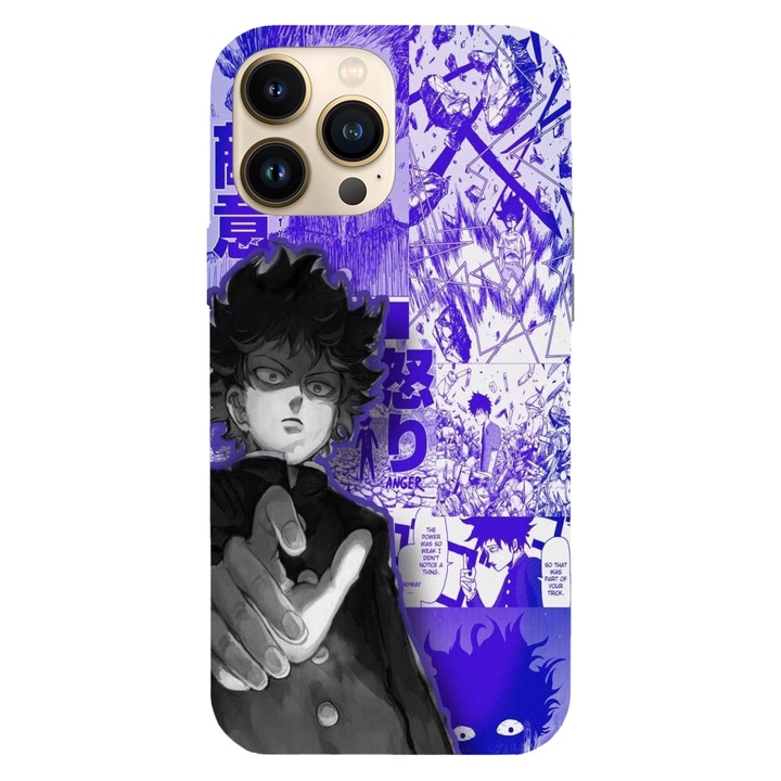 Husa telefon compatibila cu Apple iPhone 12 / iPhone 12 Pro, Viceversa, model Shigeo Kageyama Manga Mob Psycho 100, Silicon, TPU