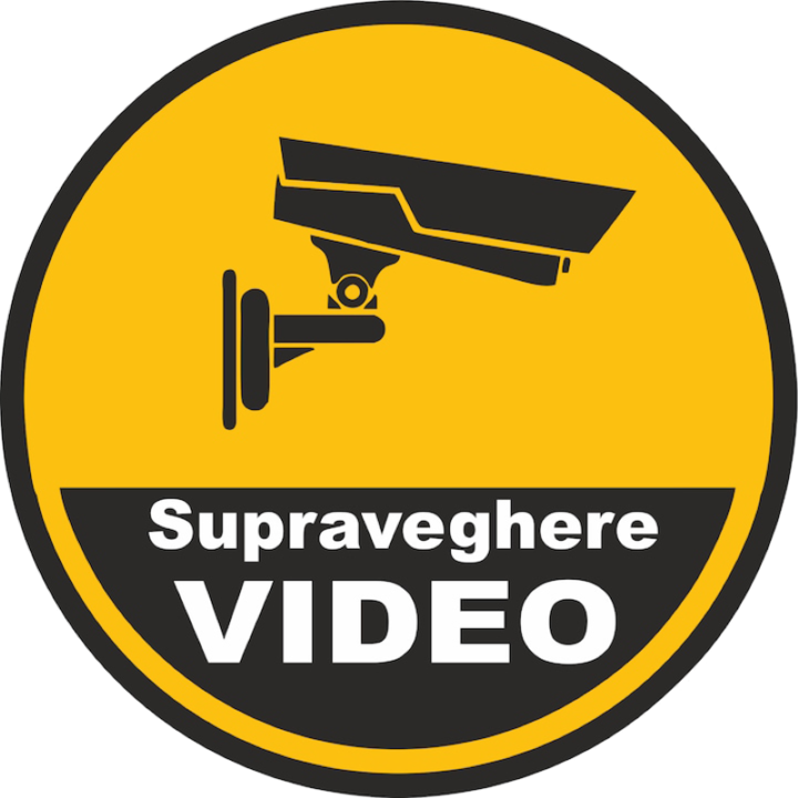 Sticker decorativ, semn indicator, Supraveghere video 3, 14.8x21 cm A5