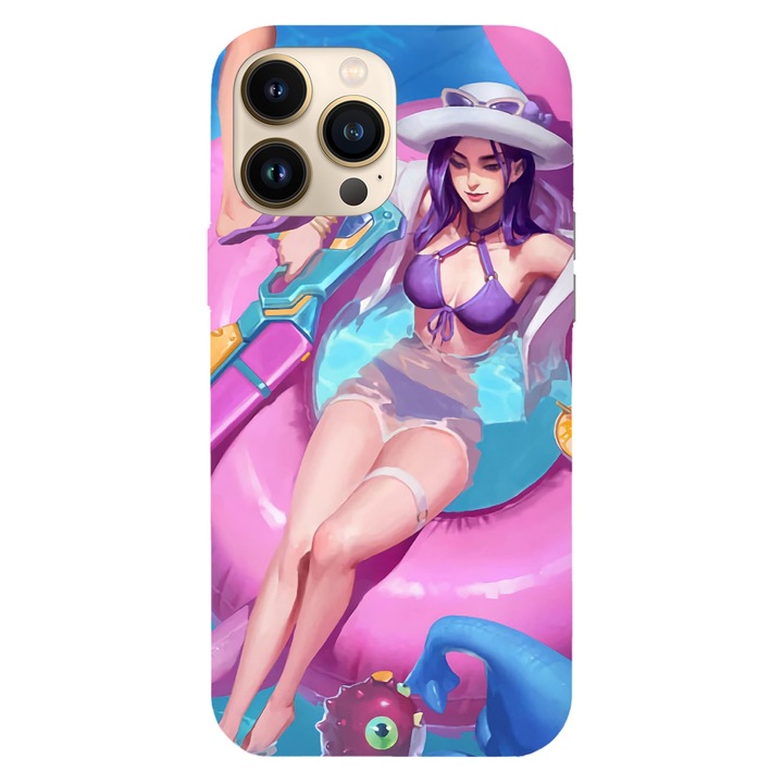 Husa telefon compatibila cu Apple iPhone 15 Pro Max, Viceversa, model Caitlyn PoolParty, Silicon, TPU