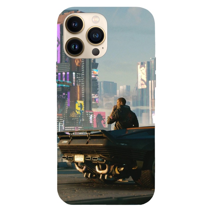 Husa telefon compatibila cu Apple iPhone 12 / iPhone 12 Pro, Viceversa, model City Drive Cyberpunk, Silicon, TPU