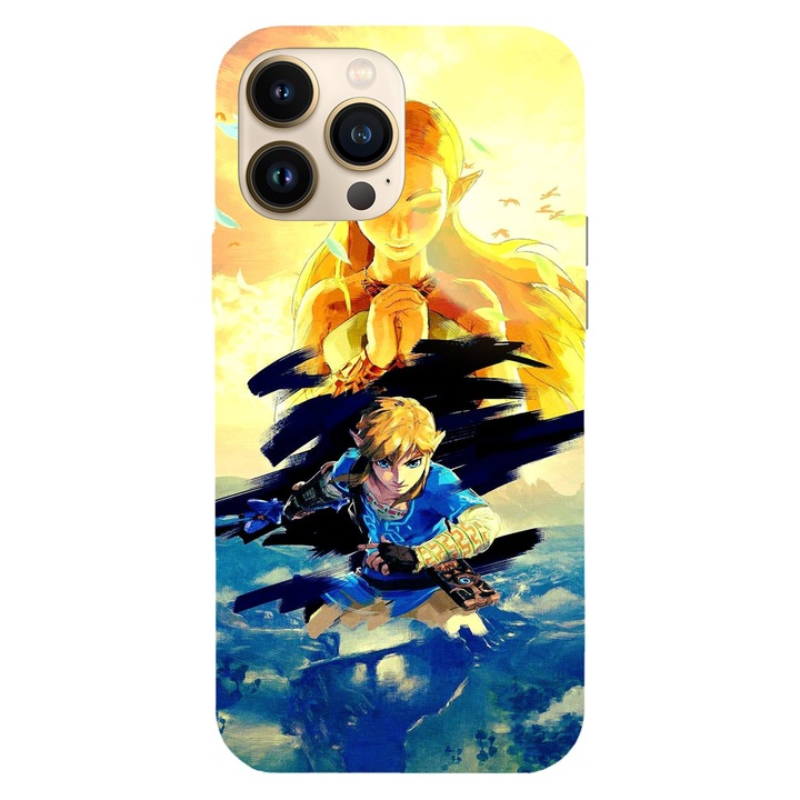 Telefontok kompatibilis az Apple iPhone 12 / iPhone 12 Pro telefonokkal, fordítva, Breath of the wild The Legend of Zelda modell, szilikon, TPU