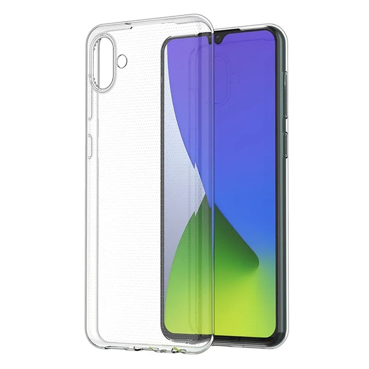 Husa pentru Samsung Galaxy A04e, din silicon gel, Ultrasubtire, Gekko Clear, Transparenta