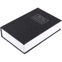 Set Seif Carti Cu Cheie, Seif, Dictionar Carte, 24 x 15.5 x 5.5 cm, Cutie Metalica Pentru Bani, Pereti grosi Si Inchidere Solida, Fabricat Din Otel De Inalta Calitate, Inchis Cu Cheie, Negru, 2 Bucati